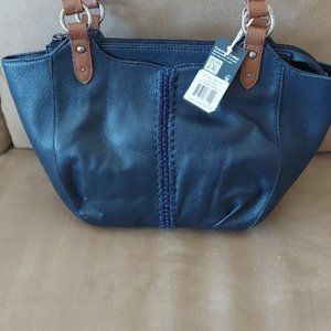 The Sak Navy Leather Handbag